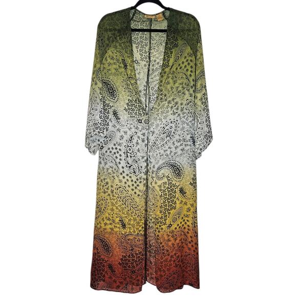 Wrangler Lightweight Green Orange Duster Jacket size Large - Picture 1 of 5